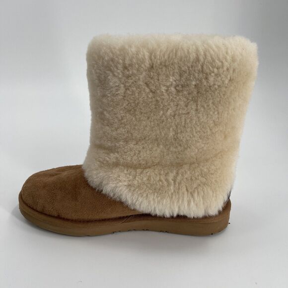 Ugg Patten Shearling Suede Boots Womens 6 Chestnut Brown - Picture 8 of 10